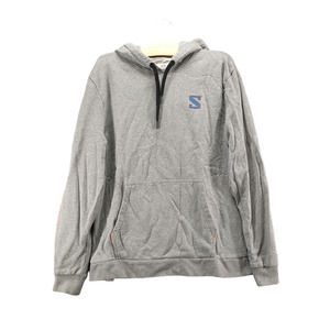 Salomon Men's 727 Pullover Graphic Hoodie Sweatshirt Gray Medium Logo